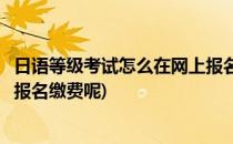 日语等级考试怎么在网上报名缴费(日语等级考试怎么在网上报名缴费呢)