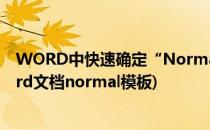 WORD中快速确定“Normal.dot”模板所在的文件夹(word文档normal模板)