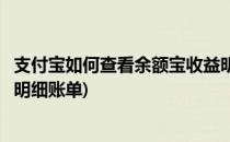 支付宝如何查看余额宝收益明细(支付宝如何查看余额宝收益明细账单)