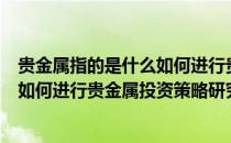贵金属指的是什么如何进行贵金属投资(贵金属指的是什么?如何进行贵金属投资策略研究)