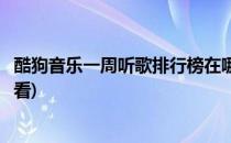 酷狗音乐一周听歌排行榜在哪查看(酷狗本周听歌排行榜怎么看)
