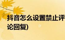 抖音怎么设置禁止评论(抖音怎么设置禁止评论回复)