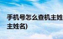 手机号怎么查机主姓名(知道手机号怎么查机主姓名)