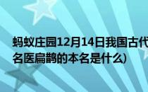 蚂蚁庄园12月14日我国古代名医扁鹊本名叫什么(我国古代名医扁鹊的本名是什么)