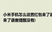 小米手机怎么设置红包来了语音提醒(小米手机怎么设置红包来了语音提醒没有)
