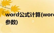 word公式计算(word公式计算中的四个函数参数)