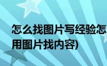 怎么找图片写经验怎么网上找图片资源(怎样用图片找内容)