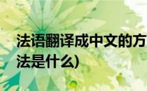 法语翻译成中文的方法(法语翻译成中文的方法是什么)