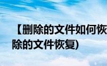 【删除的文件如何恢复】四种恢复技巧(把删除的文件恢复)