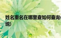 姓名重名在哪里查如何查询(姓名重名在哪里查,如何查询系统)