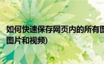 如何快速保存网页内的所有图片(如何快速保存网页内的所有图片和视频)