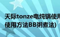 天际tonze电炖锅使用方法(天际tonze电炖锅使用方法BB粥煮法)
