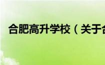 合肥高升学校（关于合肥高升学校的介绍）