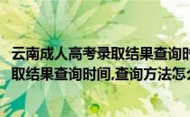 云南成人高考录取结果查询时间、查询方法(云南成人高考录取结果查询时间,查询方法怎么填)