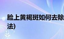 脸上黄褐斑如何去除(脸上黄褐斑如何去除方法)