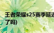 王者荣耀s25赛季延迟更新(王者s25赛季更新了吗)