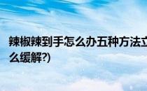 辣椒辣到手怎么办五种方法立刻消疼止辣(手弄到辣椒很辣怎么缓解?)