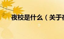 夜校是什么（关于夜校是什么的介绍）