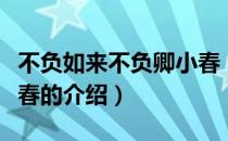 不负如来不负卿小春（关于不负如来不负卿小春的介绍）