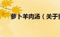 萝卜羊肉汤（关于萝卜羊肉汤的介绍）