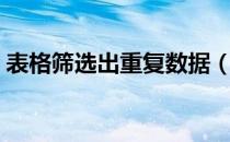 表格筛选出重复数据（表格筛选出重复数据）