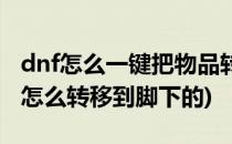 dnf怎么一键把物品转移到脚下(dnf中物品是怎么转移到脚下的)