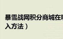 暴雪战网积分商城在哪（暴雪战网积分商城进入方法）