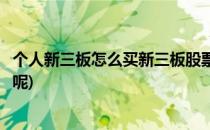 个人新三板怎么买新三板股票(个人新三板怎么买新三板股票呢)