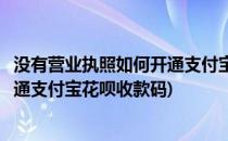 没有营业执照如何开通支付宝花呗收款(没有营业执照如何开通支付宝花呗收款码)