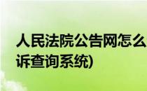 人民法院公告网怎么查询被起诉(法院网被起诉查询系统)