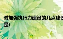 对加强执行力建设的几点建议(对加强执行力建设的几点建议是)