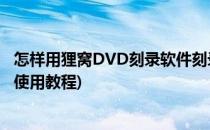 怎样用狸窝DVD刻录软件刻录视频到DVD上(狸窝dvd 刻录使用教程)