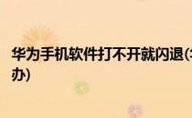 华为手机软件打不开就闪退(华为手机软件打不开就闪退怎么办)