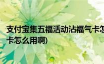 支付宝集五福活动沾福气卡怎么用(支付宝集五福活动沾福气卡怎么用啊)