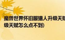 魔兽世界怀旧服猎人升级天赋怎么点(魔兽世界怀旧服猎人升级天赋怎么点不到)