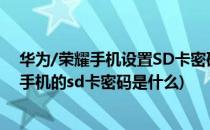 华为/荣耀手机设置SD卡密码给microSD卡信息加密(华为手机的sd卡密码是什么)