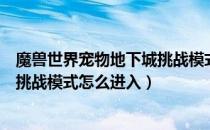 魔兽世界宠物地下城挑战模式怎么开（魔兽世界宠物地下城挑战模式怎么进入）
