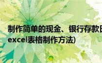 制作简单的现金、银行存款日记账的Excel表格(现金日记账excel表格制作方法)