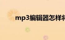 mp3编辑器怎样将mp3转换成wav
