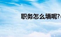 职务怎么填呢?(职务怎么填写)
