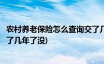 农村养老保险怎么查询交了几年了(农村养老保险怎么查询交了几年了没)