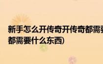新手怎么开传奇开传奇都需要什么(新手怎么开传奇?开传奇都需要什么东西)