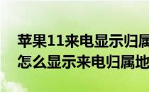 苹果11来电显示归属地怎么查看(iphone11怎么显示来电归属地)