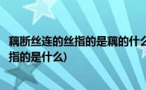 藕断丝连的丝指的是藕的什么蚂蚁新村答案(藕断丝连中的丝指的是什么)