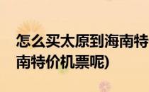 怎么买太原到海南特价机票(怎么买太原到海南特价机票呢)