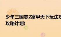 少年三国志2富甲天下玩法攻略(少年三国志2富甲天下玩法攻略计划)