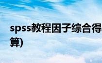 spss教程因子综合得分(spss因子得分怎么计算)