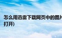 怎么用迅雷下载网页中的图片(怎么用迅雷下载网页中的图片打开)