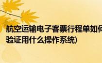 航空运输电子客票行程单如何验证(航空运输电子客票行程单验证用什么操作系统)