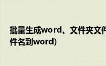 批量生成word、文件夹文件名批量导入excel(批量复制文件名到word)
